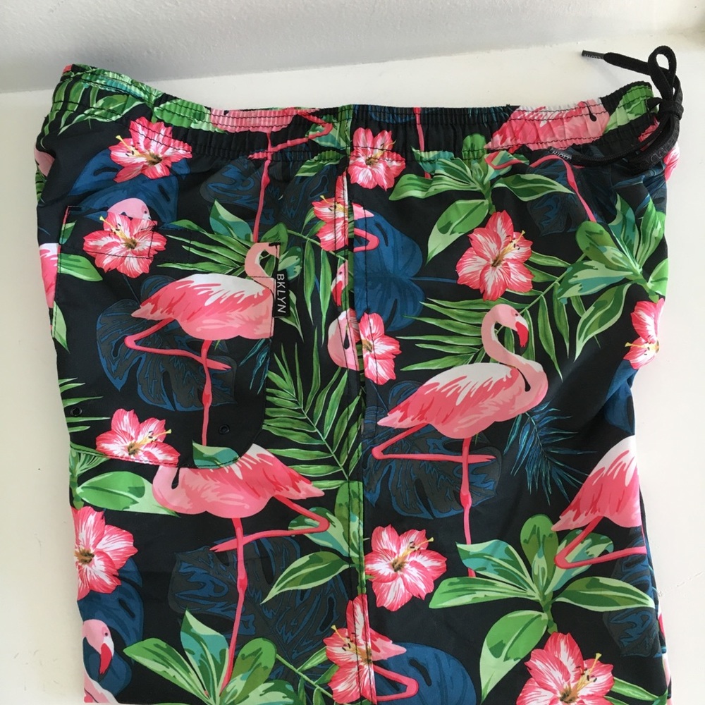 NWT Size M Men’s Flamingo Swim Trunks